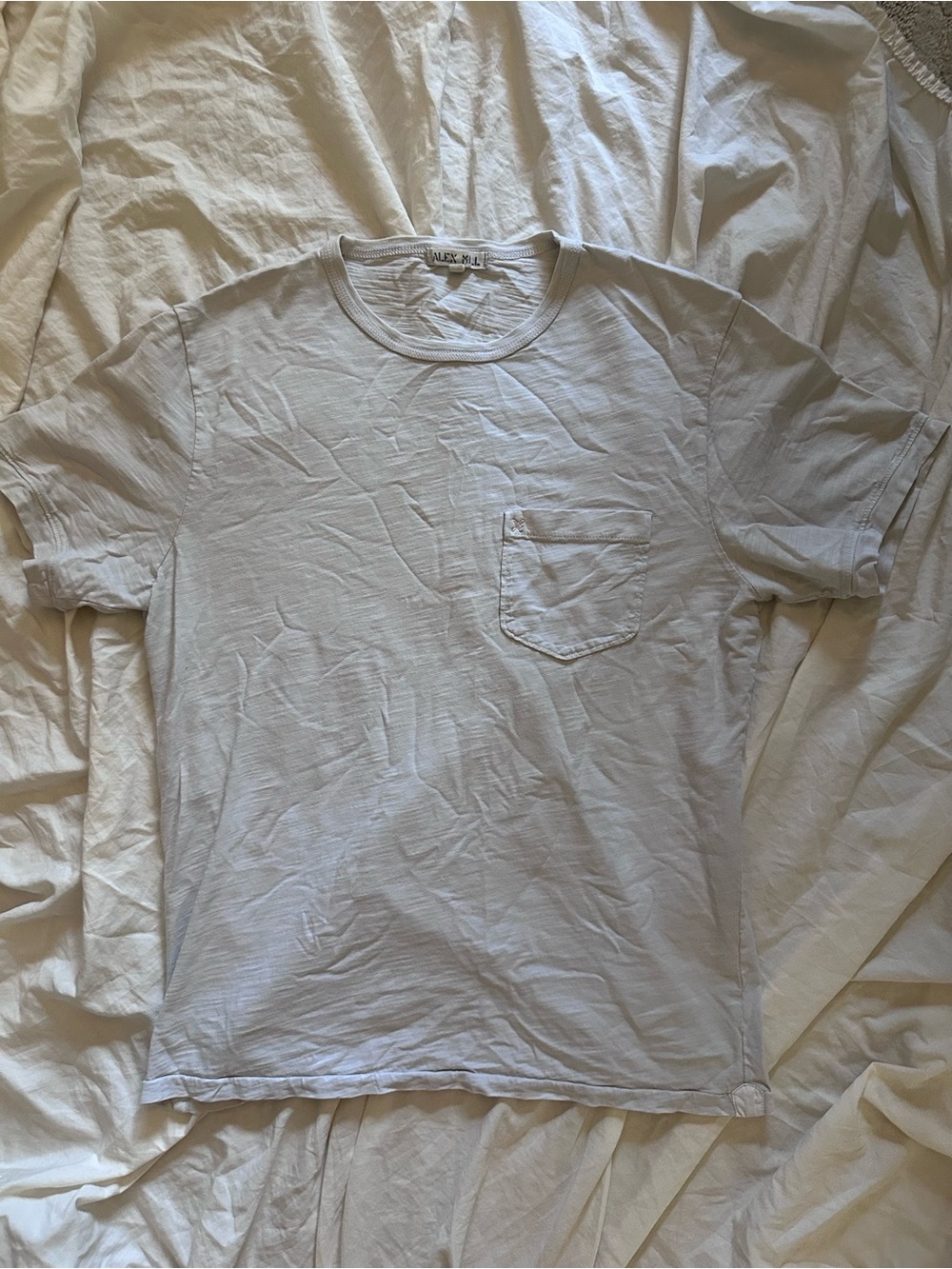 Alex Mill Men’s Light Gray Pocket Tee - Classic Crew Neck